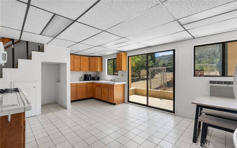 Kitchen with Sliding Glass Door to Patio