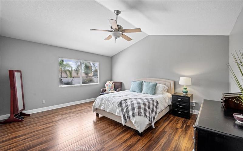 Primary Bedroom, Upgraded flooring, ceiling fan