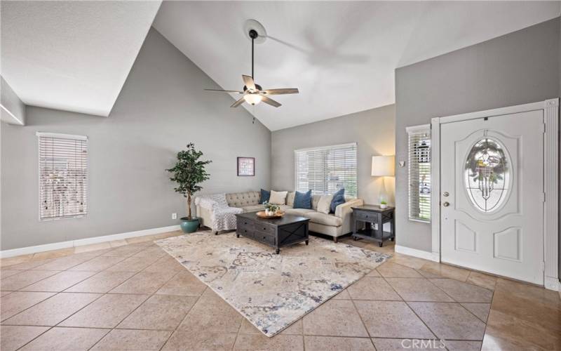 Spacious Living Room with tile floor.