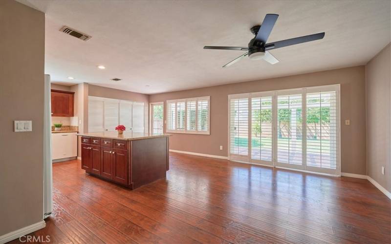 Family room open to kitchen