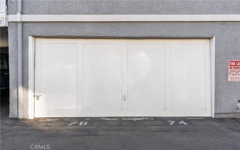 Garage parking plus carport space