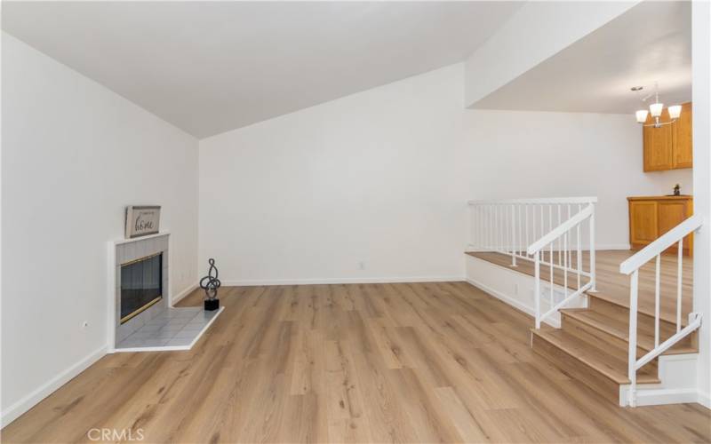 Living room with view of the formal dining room