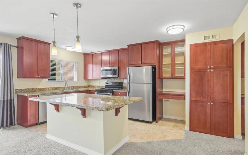 Lots of cabinetry, built-ins and closet space for a 1 bedroom!