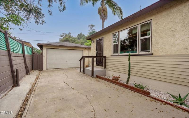 Driveway + Detached Garage