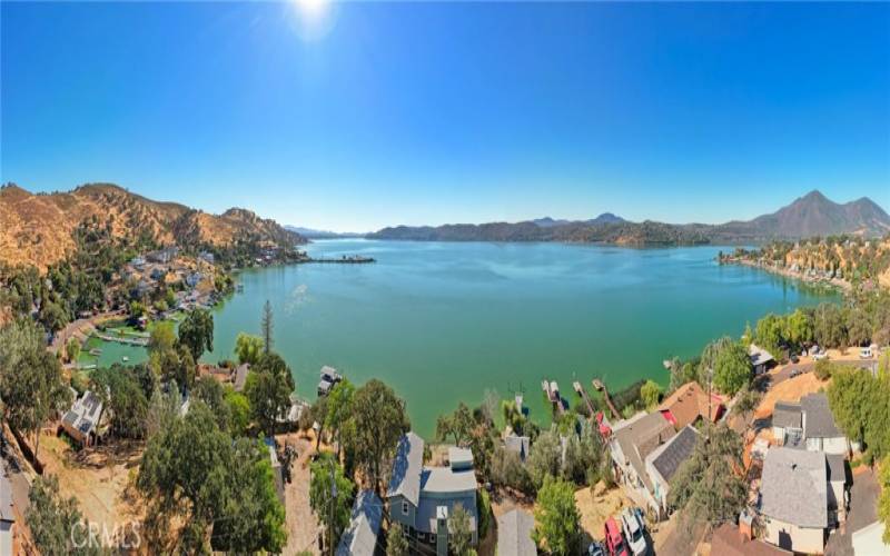 Aerial of Lake and Neighborhood