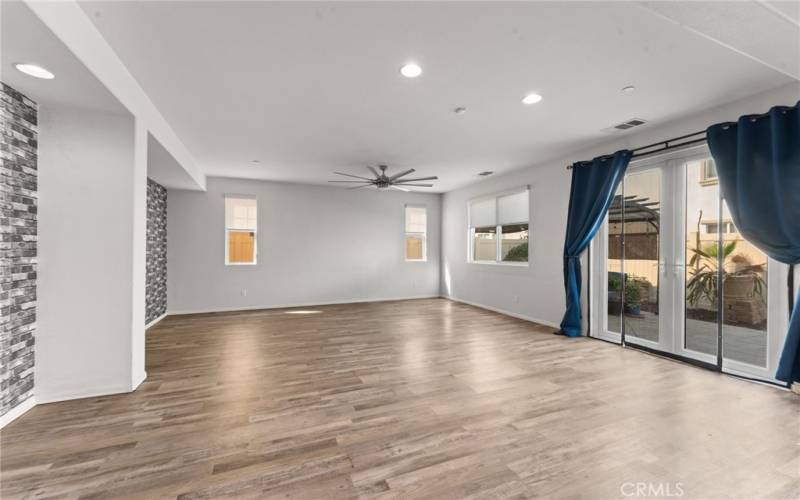 Bright Family room. view is from the kitchen