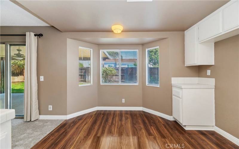 Kitchen has a lot of natural light