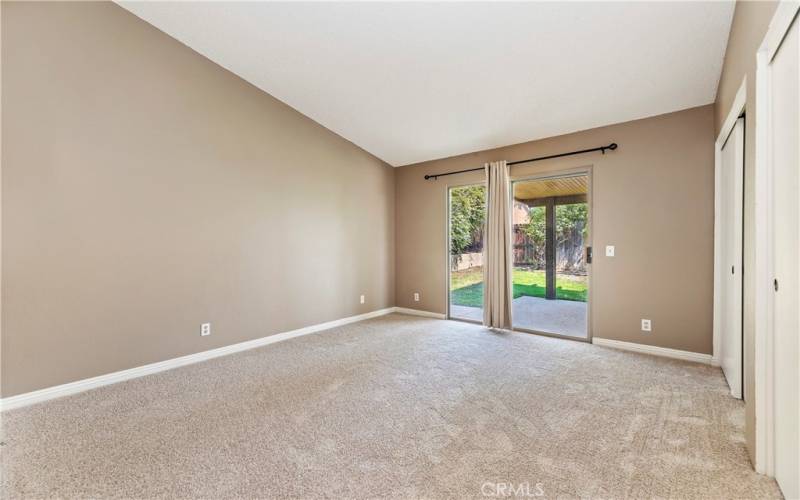 Master Bedroom with a direct opening to the back yard