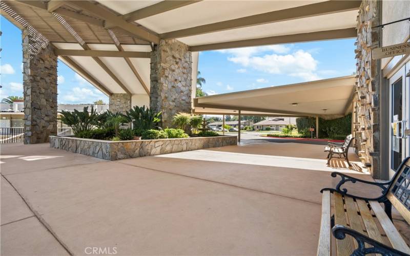 Entrance to Clubhouse breezeway.