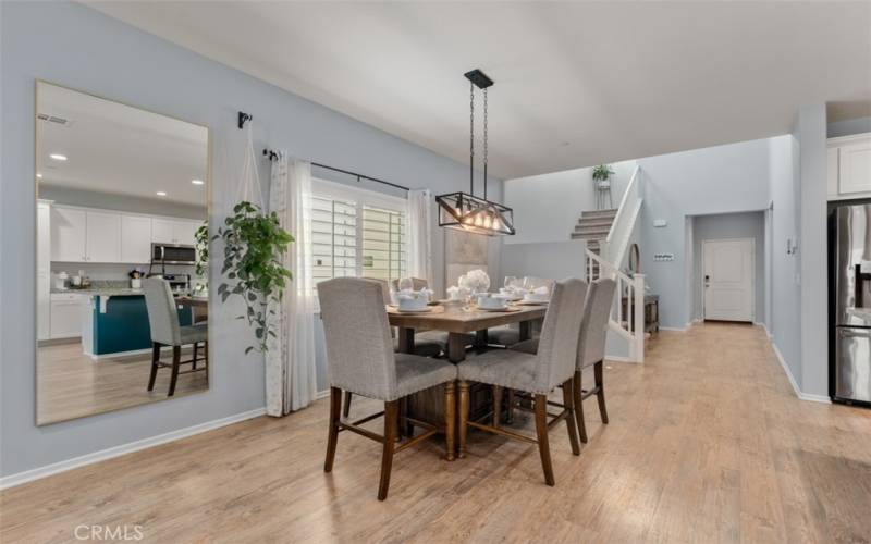 Dining area is open concept to kitchen and living room