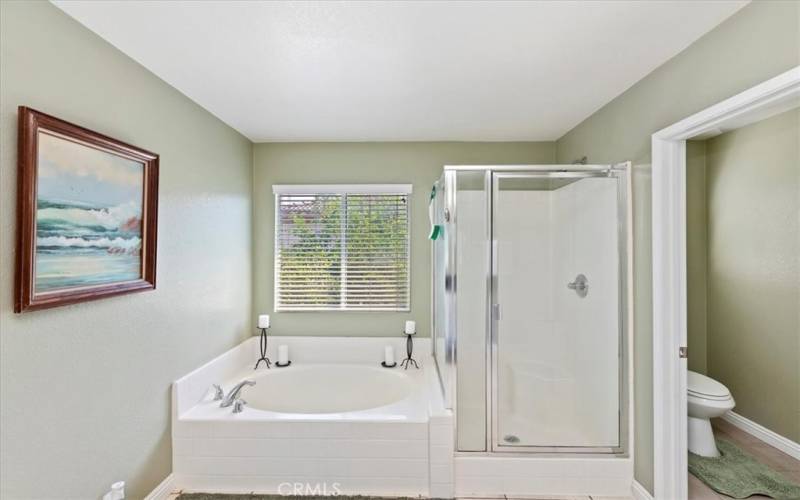 Separate tub and shower