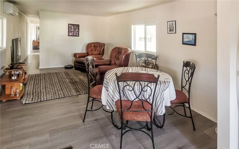 Open floor plan from Kitchen to dining area and living room.