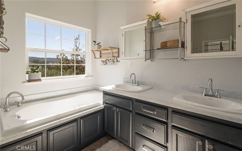 Primary Bathroom with Double Sinks and Soaking Tub (and Views!)