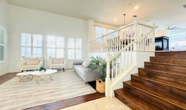 Stairs leading up to dining area