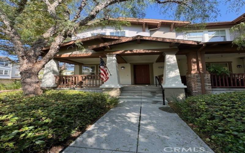 Beautifully landscaped front entry