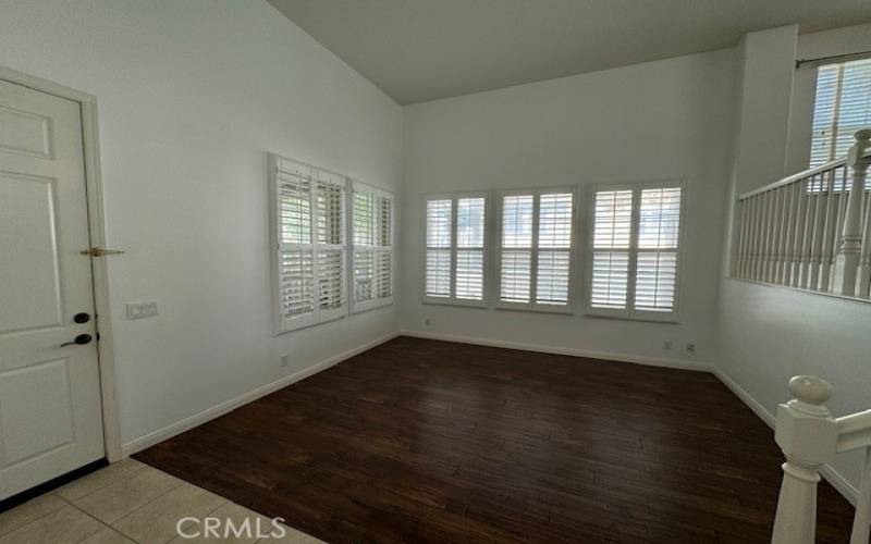 Large Living room with custom window shutters