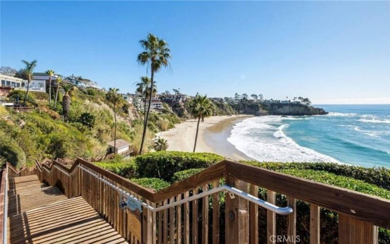 Stairs to private beach