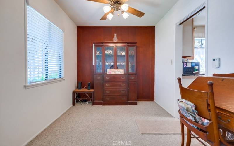 Paneling on 1 dining room wall.