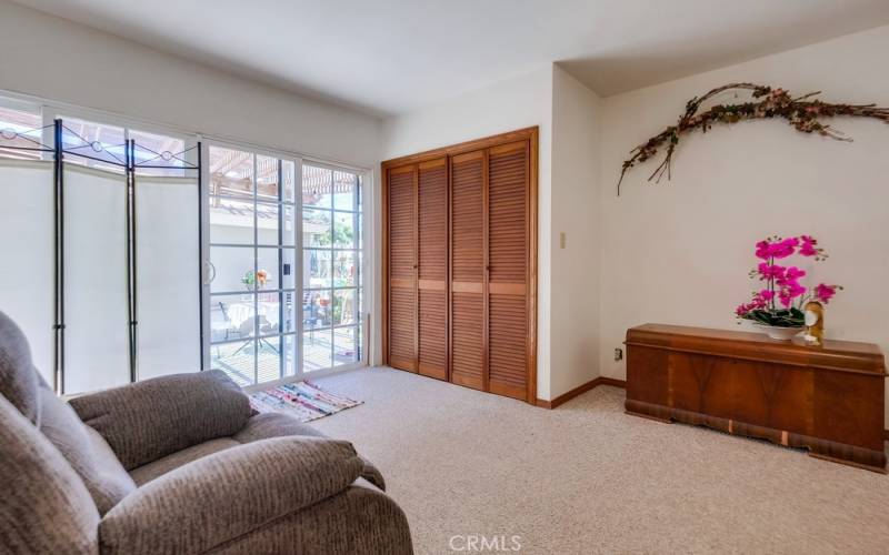 Laundry area is currently in the master closet. Can be moved to the garage which is just across the patio.