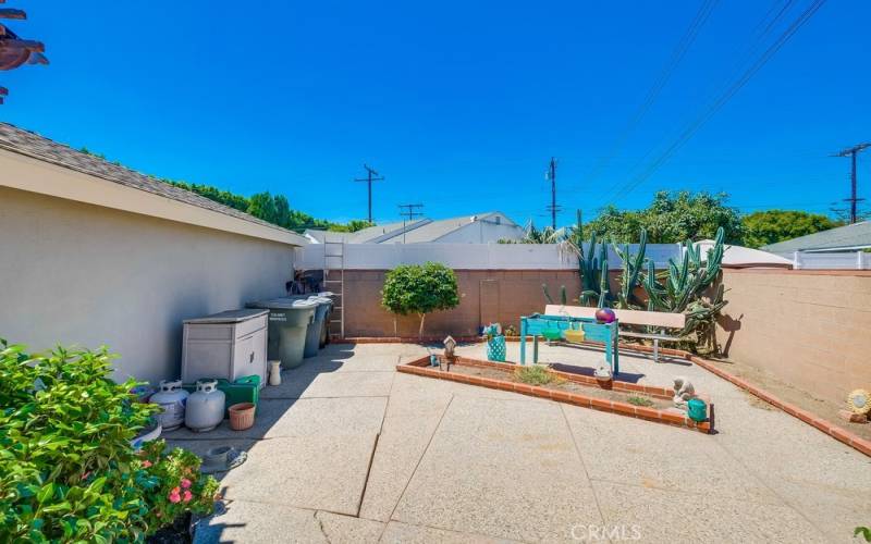 Pavers throughout the backyard, very low maintenance.