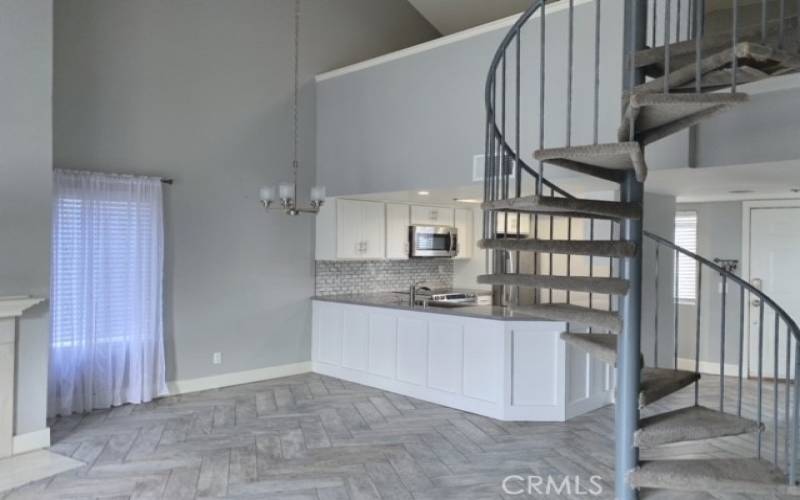 Dining Area and Staircase to Loft