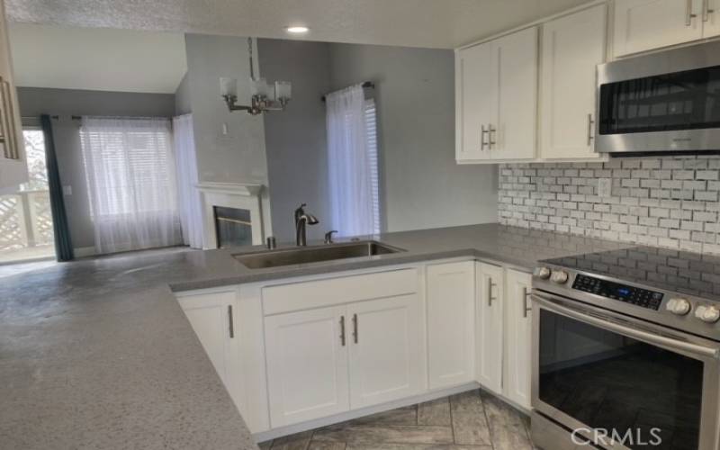 Expanded and Remodeled Kitchen w Stainless Steel Farm Sink