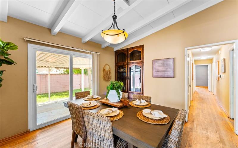 Dining Room, Sliding Doors and Built in Cabinet