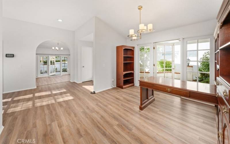 Dining room (Used as an office) with French door access to the side garden