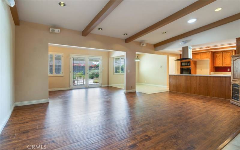 French door from the family room leading to the back yard