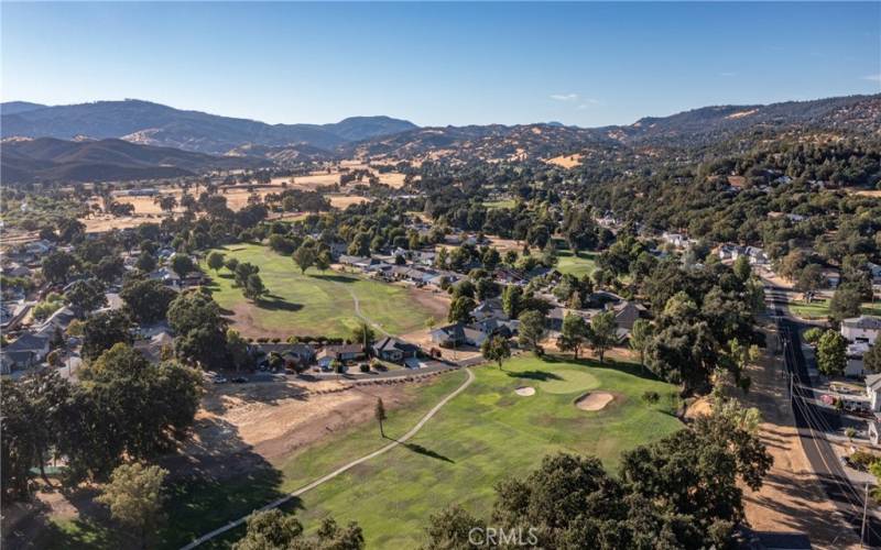 Great areal view of 16th and 17th Fairways... this home has front view and rear view of golf course!