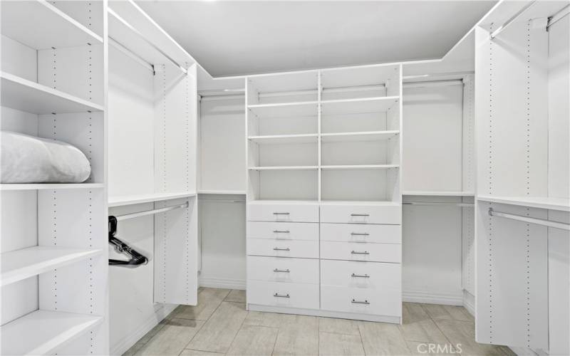 Large walk in primary closet