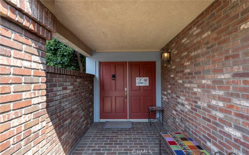 Covered exterior entrance to front door.