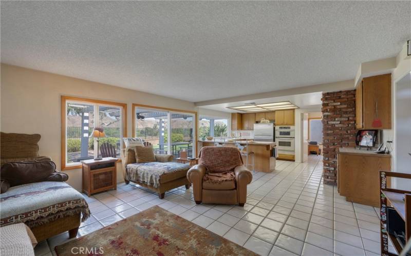 View across family room/kitchen.