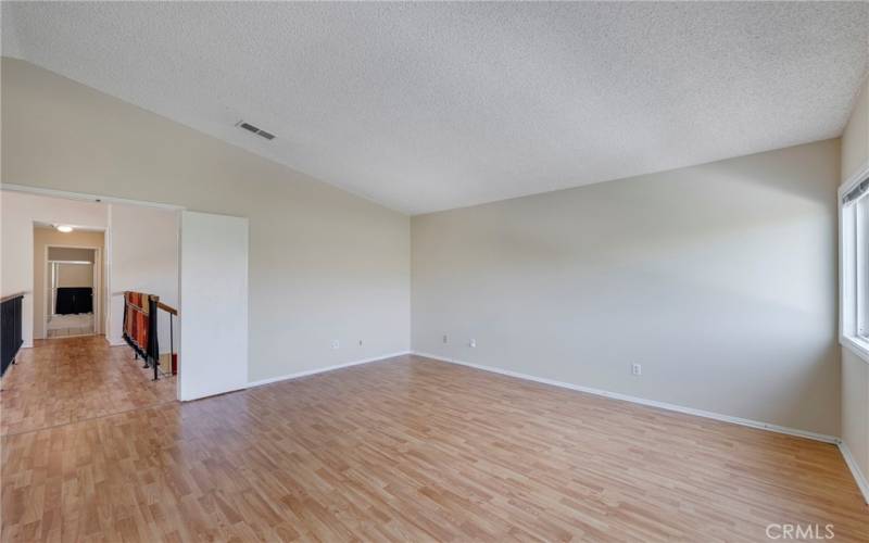 Main bedroom is at the top of the stairs.