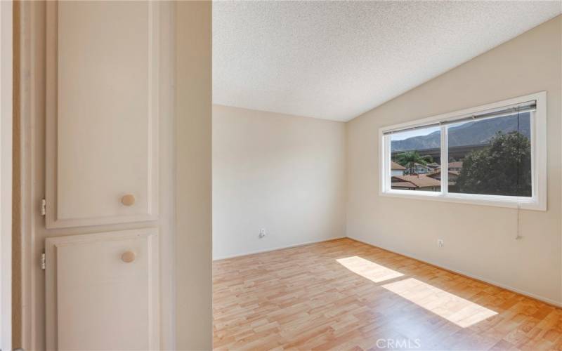 Linen cabinet at left of one secondary bedroom at end of catwalk.