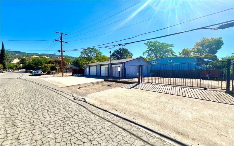 Workshop garages, storage lot