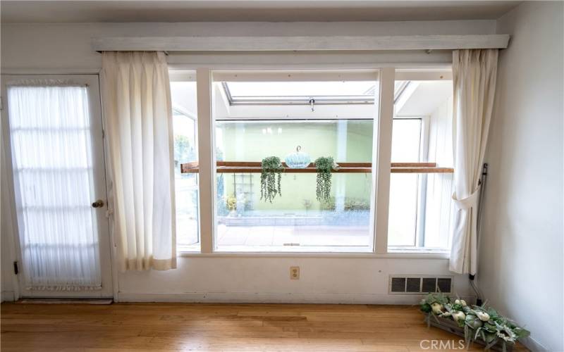 dining area with garden window