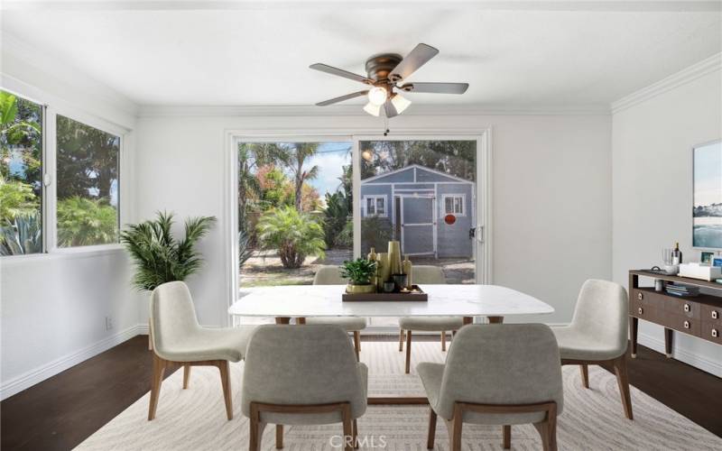 virtually staged dining area