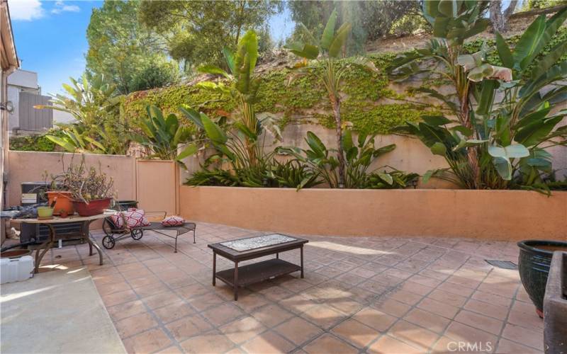 Large private patio yard