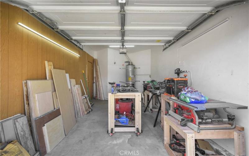 1 car garage used as a workshop.