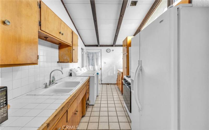 Kitchen view facing back door