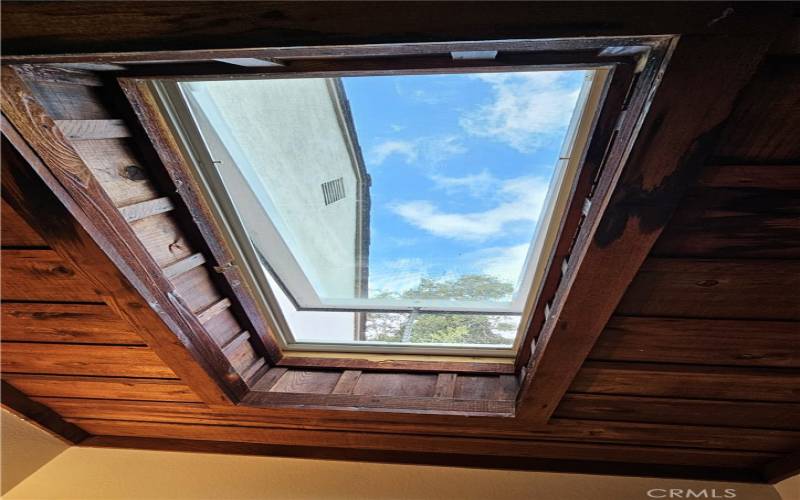 Openable Skylight in bathroom.