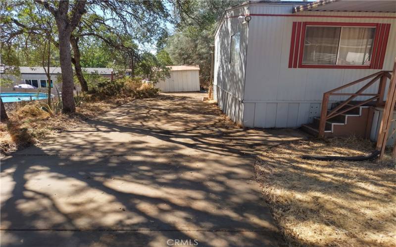 Driveway w/Shed at Rear