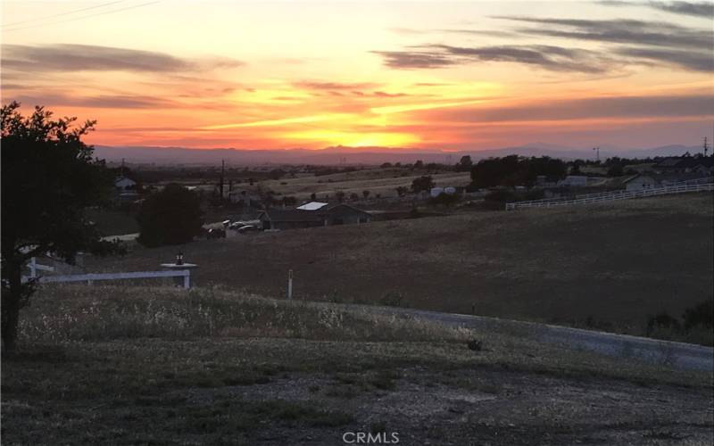 sunset view from front porch