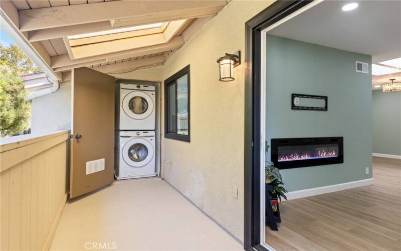 Balcony Closet w/ Laundry Hook-ups Convenient and yet... out of the way Tankless Water Heater System