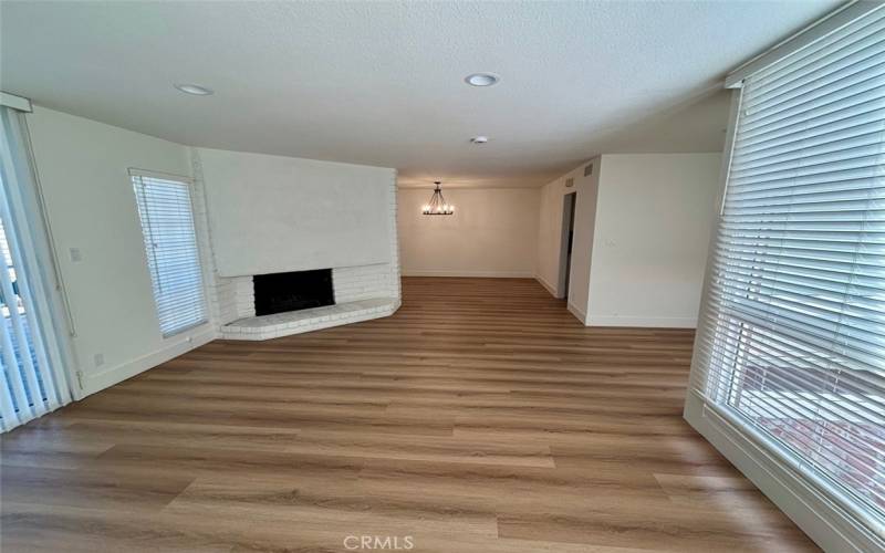 View from living room to dining room