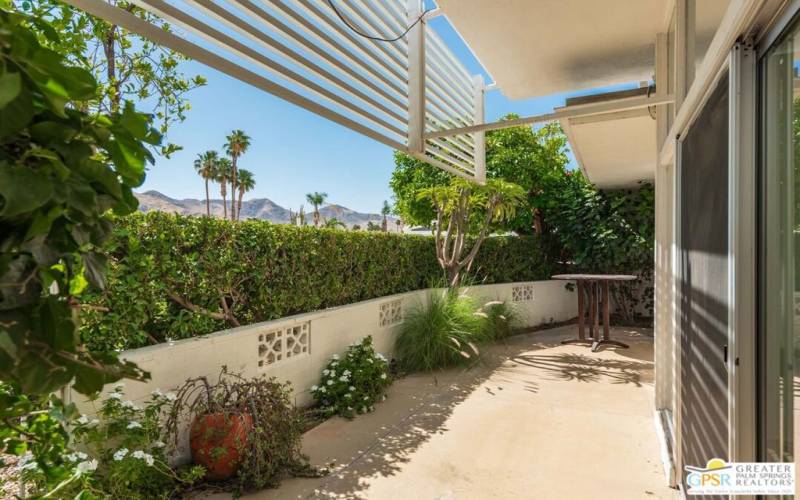 Private Patio off Living Room and Primary Bedroom