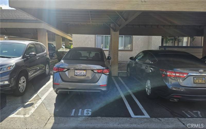 Reserved carport.