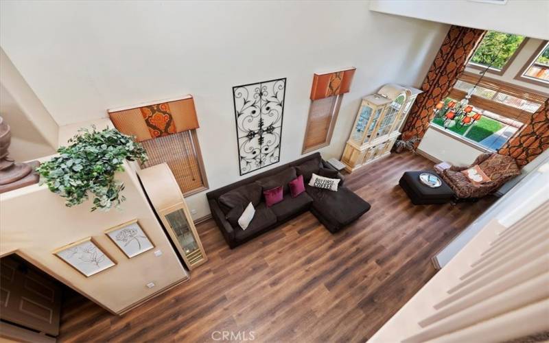 view of living room from upstairs