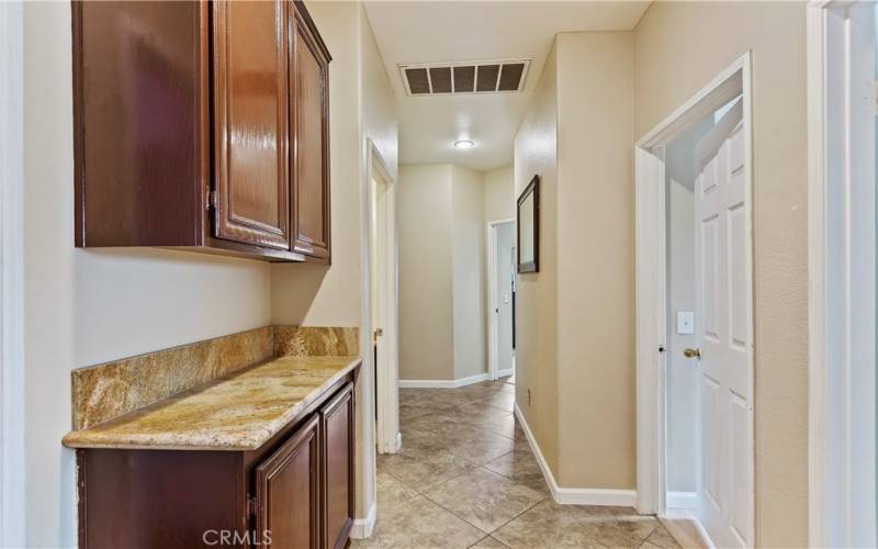 Hallway w/ Granite Countertop